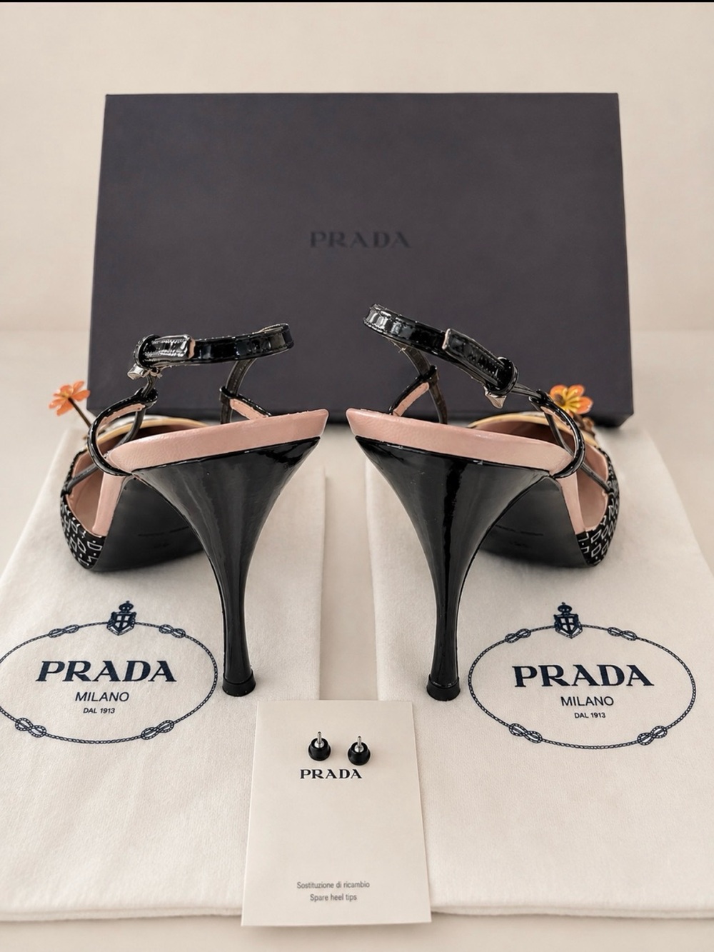 Prada Women’s Vintage Kimono Slingback Heels Size 40 Made in Italy Floral Rare - Picture 4 of 9